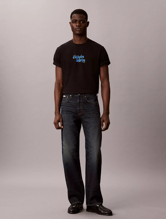 Calvin Klein 1989 Logo Graphic Relaxed T-Shirt in Black