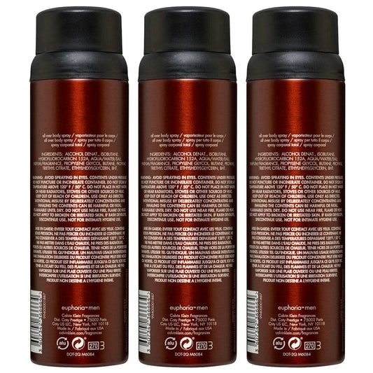 Calvin Klein Euphoria for Men Body Spray - 5.4 Oz - 3 Pack