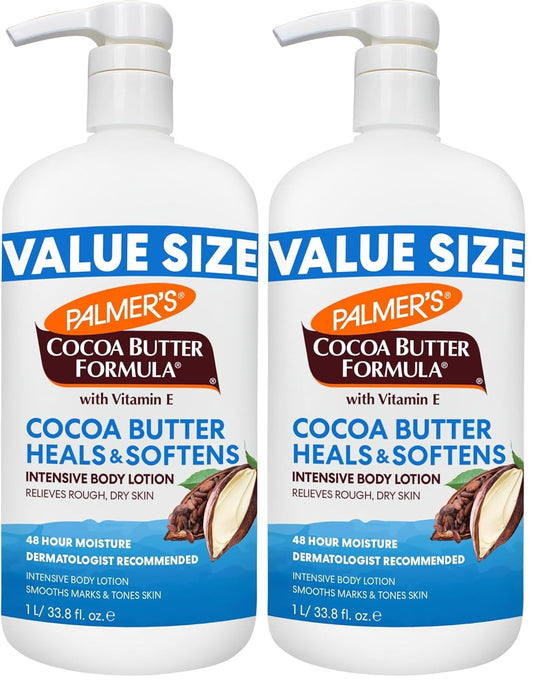 Palmer's Cocoa Butter Formula Daily Skin Therapy Body Lotion (33.8 Oz Pump Bottle, Pack of 2)
