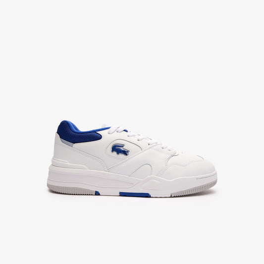 LACOSTE MEN'S LINESHOT CONTRASTED COLLAR LEATHER TRAINERS