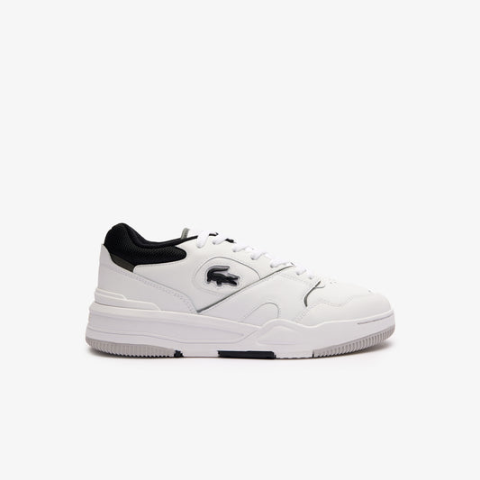 LACOSTE MEN'S LINESHOT CONTRASTED COLLAR LEATHER TRAINERS