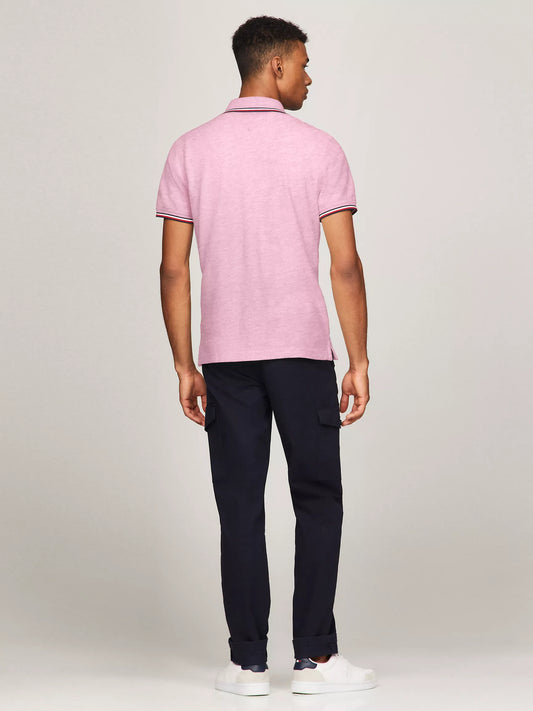 Tommy Hilfiger Regular Fit Tommy Wicking Polo in Pink Heather