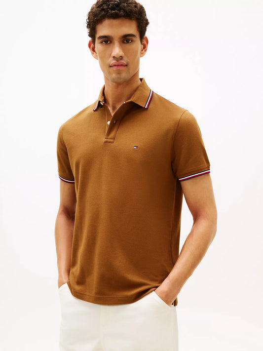Tommy Hilfiger Regular Fit Tommy Wicking Polo in Highland Khaki