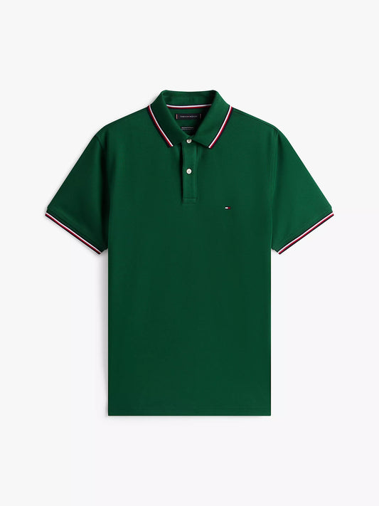 Tommy Hilfiger Regular Fit Tommy Wicking Polo in Ornamental Green