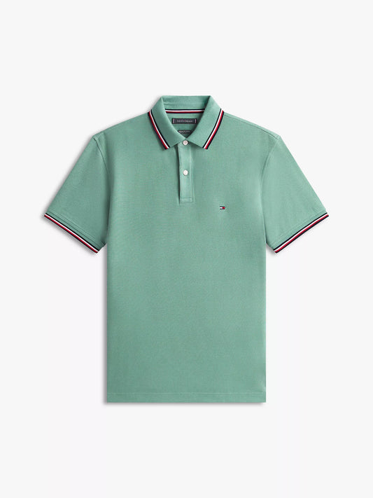 Tommy Hilfiger Regular Fit Tommy Wicking Polo in Willow Slate