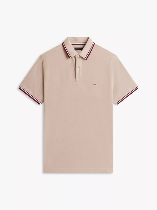 Tommy Hilfiger Regular Fit Tommy Wicking Polo in Smooth Taupe