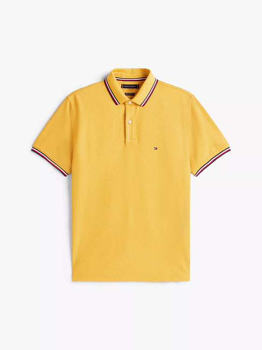 Tommy Hilfiger Regular Fit Tommy Wicking Polo in Mustard