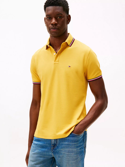 Tommy Hilfiger Regular Fit Tommy Wicking Polo in Mustard