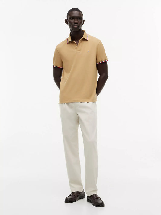 Tommy Hilfiger Regular Fit Tommy Wicking Polo in Champagne Toast