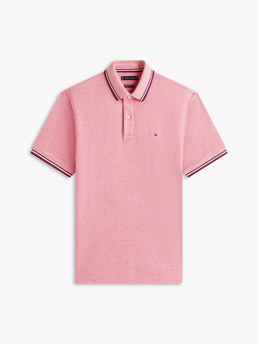 Tommy Hilfiger Regular Fit Tommy Wicking Polo in Pink Heather