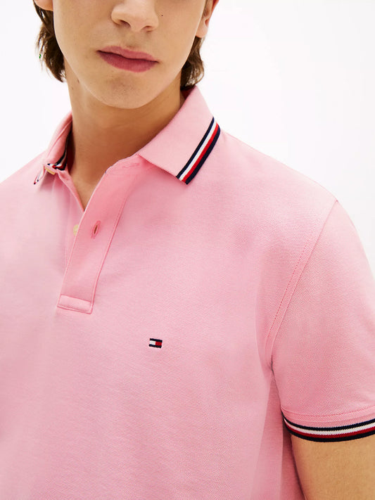 Tommy Hilfiger Regular Fit Tommy Wicking Polo in Classic Pink