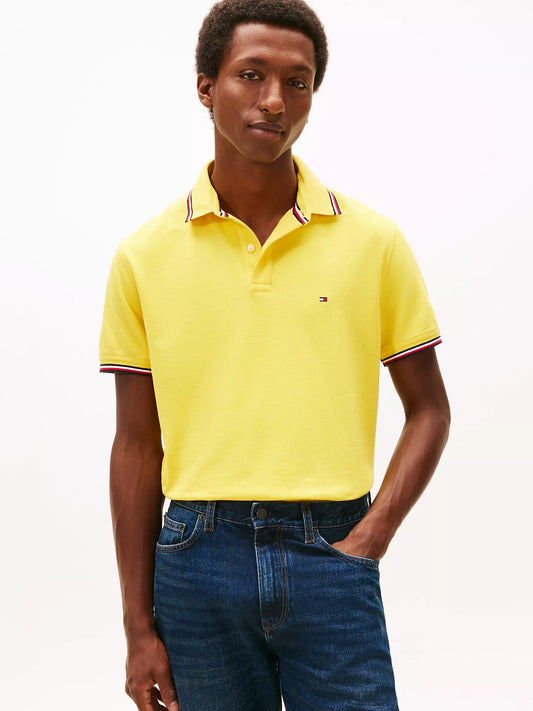 Tommy Hilfiger Regular Fit Tommy Wicking Polo in Pollen