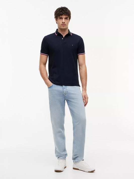 Tommy Hilfiger Regular Fit Tommy Wicking Polo in Navy