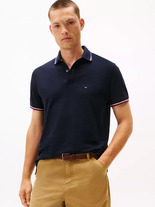 Tommy Hilfiger Regular Fit Tommy Wicking Polo in Navy