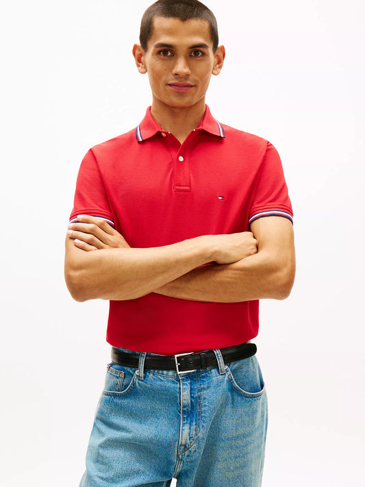 Tommy Hilfiger Regular Fit Tommy Wicking Polo in Primary Red