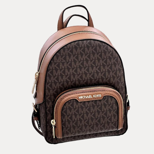 Michael Kors Jaycee XS Mini Convertible Backpack MK Signature Crossbody (Brown)