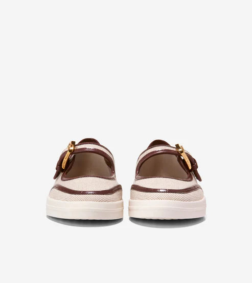 Cole Haan Women’s Nantucket Drift Mary Jane Ballet Flat in "Mahogany Croc Print/Natural"
