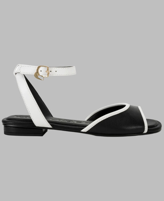Karl Lagerfeld Paris Cabria Ankle Strap Flat Sandal | Black