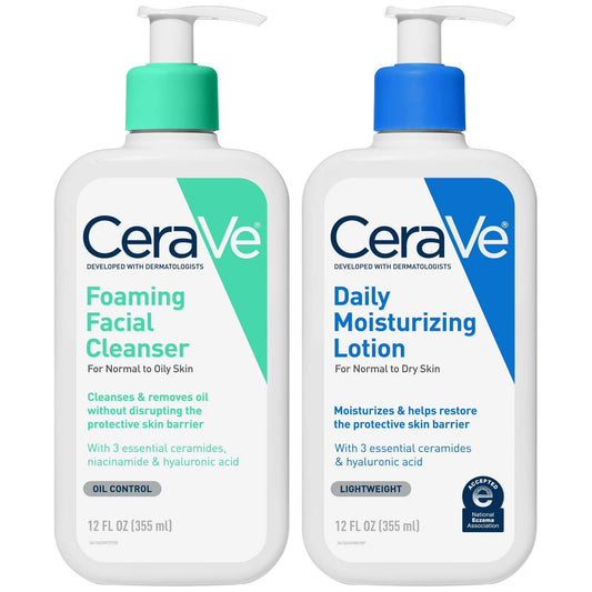CeraVe Foaming Face Wash + Daily Moisturizing Lotion Bundle