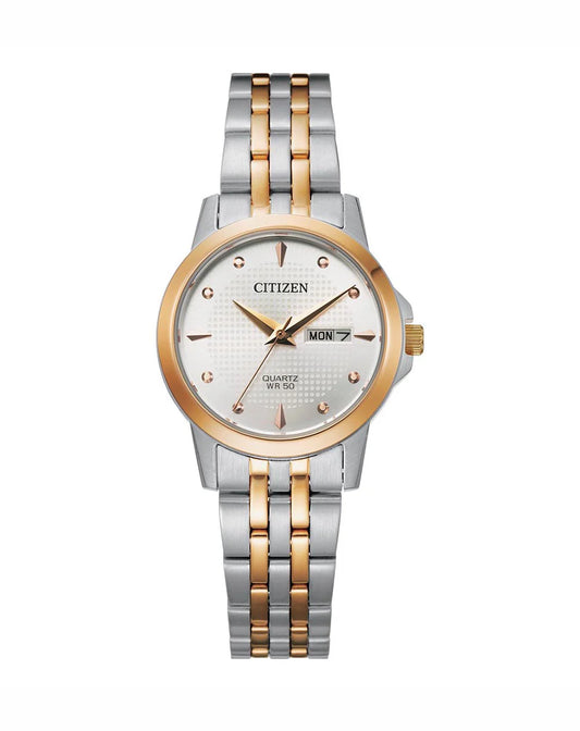 Citizen Quartz Silver Dial Two-tone Ladies Watch (EQ0605-53A)