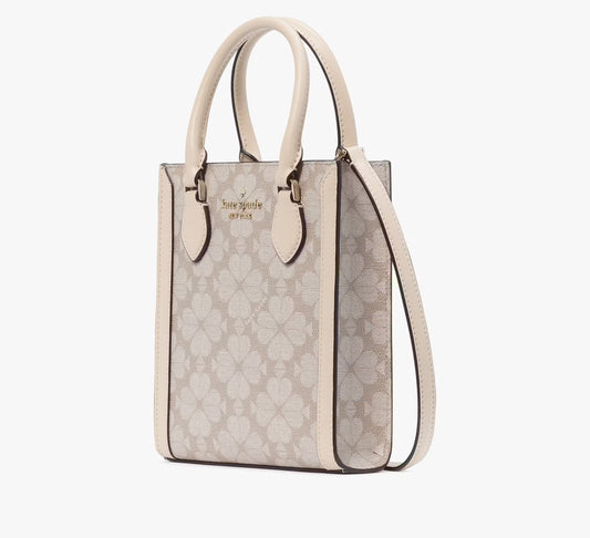 Kate Spade New York Signature Spade Flower Mini Tote in Dark Beige Multi