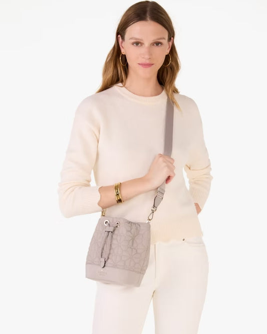 Kate Spade Spade Flower Quilted Fabric Bucket Bag