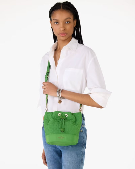 Kate Spade Spade Flower Quilted Fabric Bucket Bag
