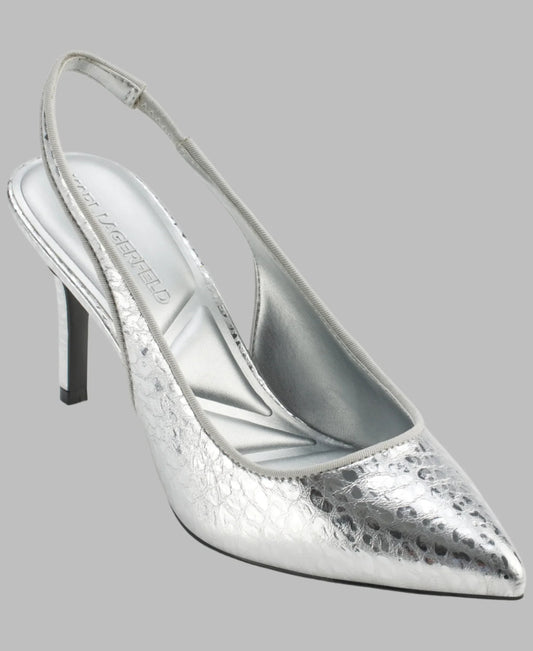 Karl Lagerfeld Paris Rosalyn Slingback Pump in Silver