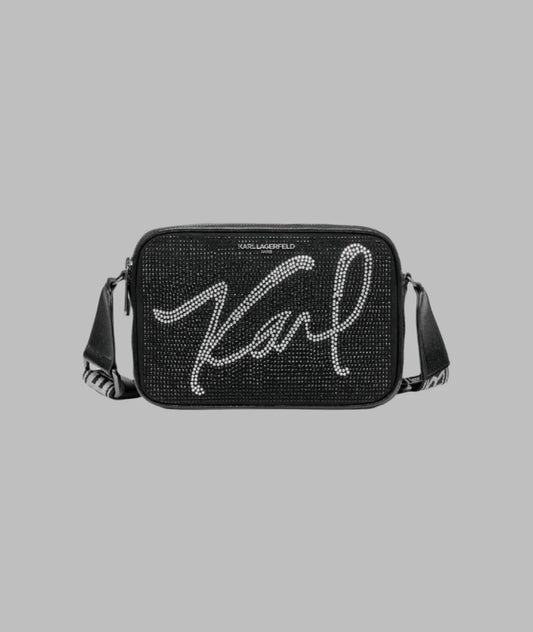 Karl Lagerfeld Paris Maybelle Script Karl Crossbody - Black