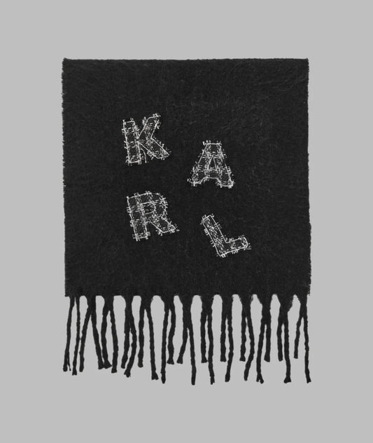 Karl Lagerfeld Paris Quilt Patch Karl Woven Scarf | Black