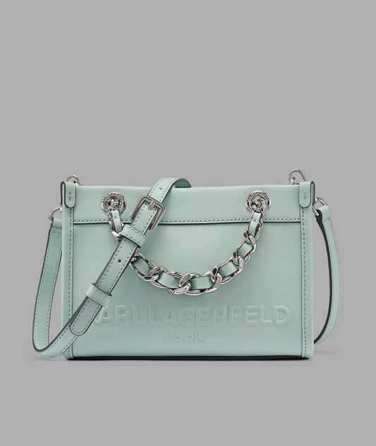 Karl Lagerfeld Paris Savoie Small Leather Crossbody in Fresh Mint