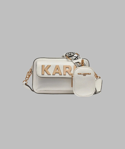 Karl Lagerfeld Paris Maybelle Camera Crossbody - White