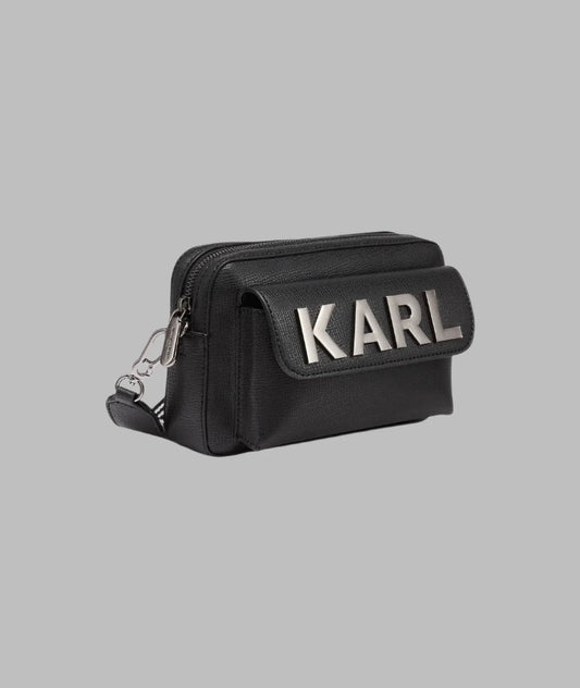 Karl Lagerfeld Paris Maybelle Camera Crossbody - Black/Gunmetal