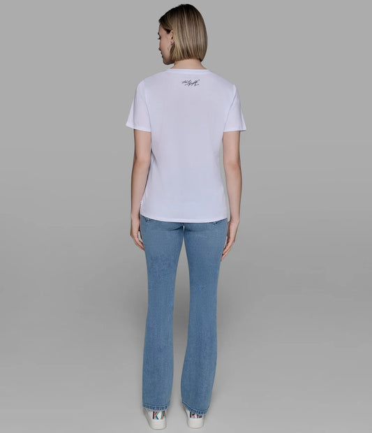 Karl Lagerfeld Luxe Whimsy Floral Tee - White