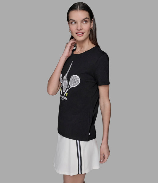 Karl Lagerfeld Paris Racquet Tee - Black