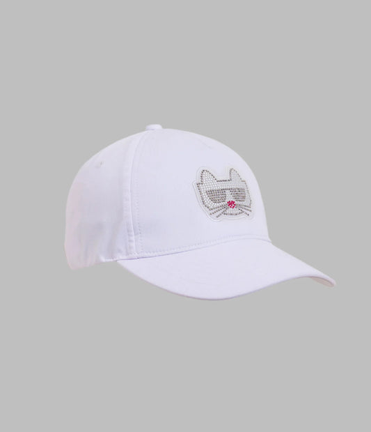 Karl Lagerfeld Paris Embellished Choupette Baseball Cap | White