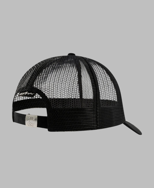 Karl Lagerfeld Paris Metal/Leather Logo Patch Hat | Black
