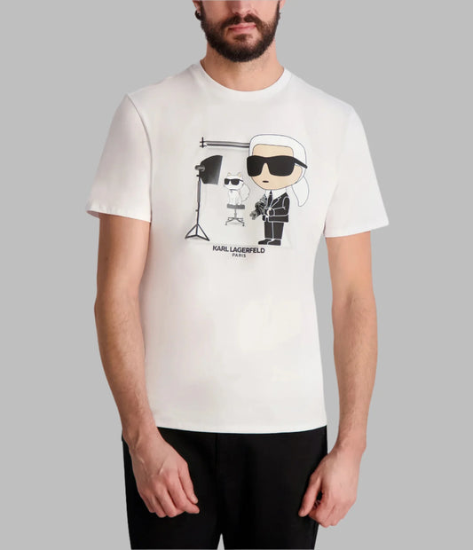 Karl Lagerfeld Paris Karl & Choupette Photo T-Shirt - White