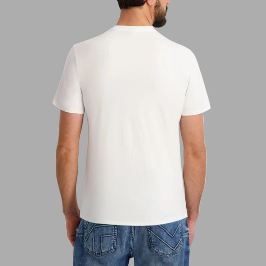 Karl Lagerfeld Paris Men's Rubberized Large Karl Logo Graphic Tee in White
