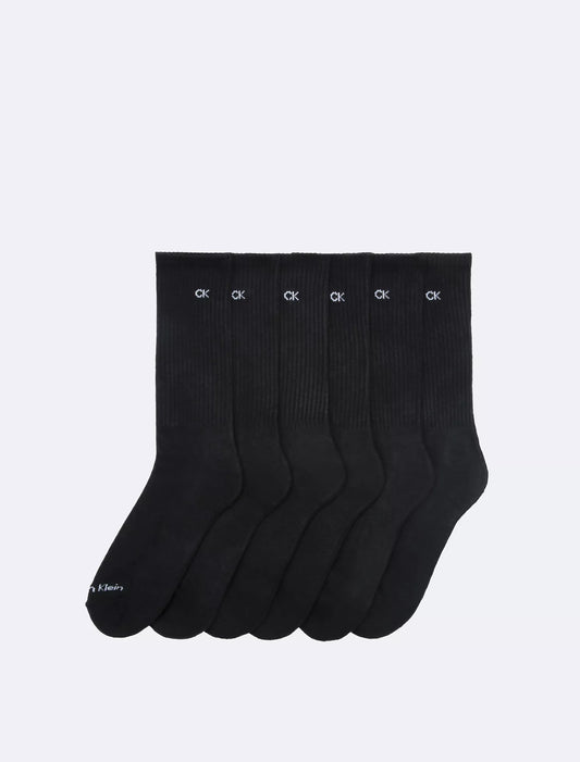 Calvin Klein Cushion 6-Pack Crew Socks in Black
