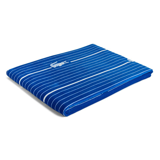 Lacoste Home Luxury Oversized 100% Cotton Beach Towel (36" x 72" - Croc Shirting Blue)