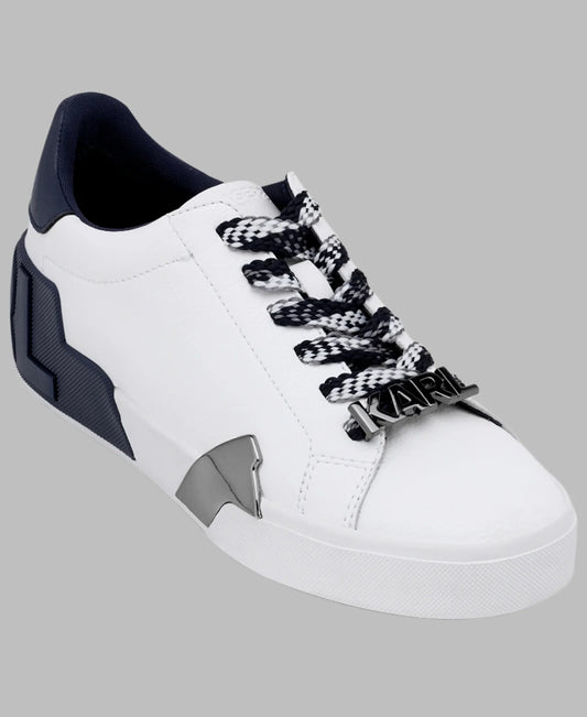Karl Lagerfeld Paris Melora Lace Up Sneaker - White/Navy