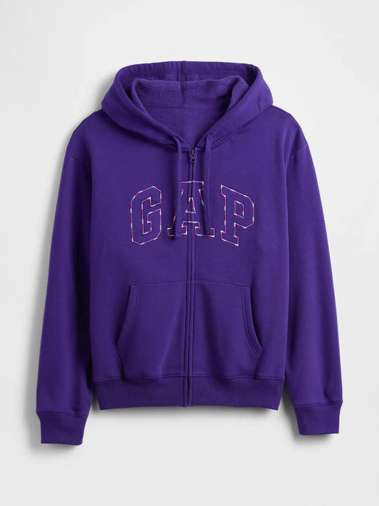 Relaxed Women Gap Logo Zip Hoodie - Purple Candy