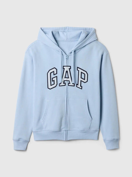 Relaxed Women Gap Logo Zip Hoodie - Light Blue Shadow