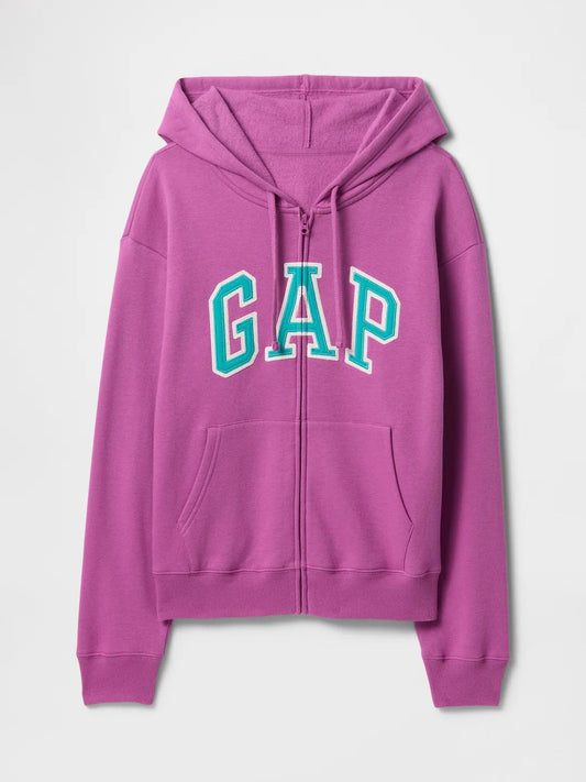 Relaxed Women Gap Logo Zip Hoodie - Purple Orchid