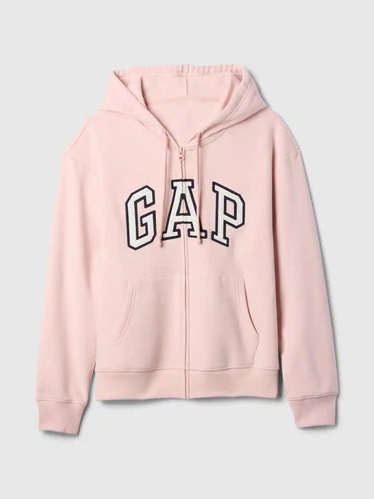 Relaxed Women Gap Logo Zip Hoodie - Misty Pink Rose