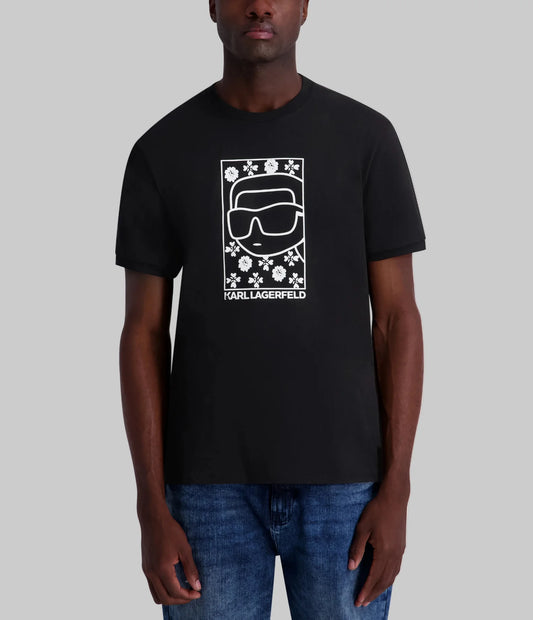 Karl Lagerfeld Paris Men's Karl Flower Tee in Black