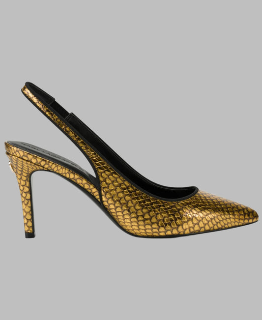 Karl Lagerfeld Paris Rosalyn Slingback Pump in Gold/Black