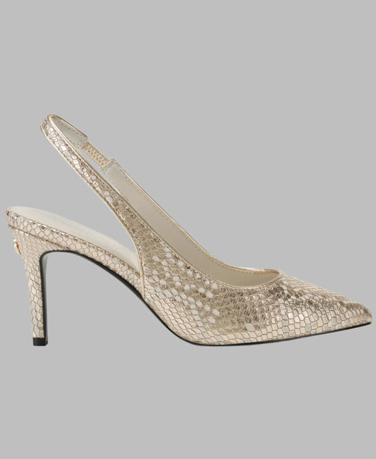 Karl Lagerfeld Paris Rosalyn Slingback Pump in White Gold