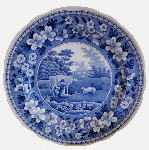 Spode Blue Room Traditions Plate Ang Milkmaid 10.5 pulgada